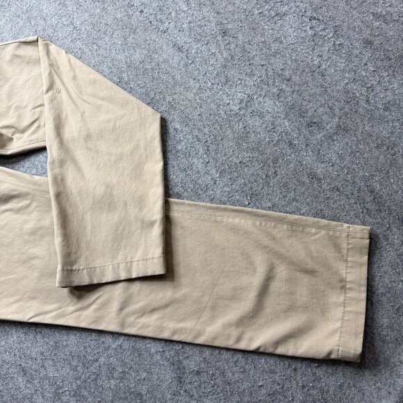 Lululemon Commission Pants Men 32 x 29 Beige Slim Tapered Technical Chinos - Picture 2 of 16